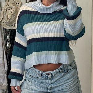 Blue striped sweater size medium